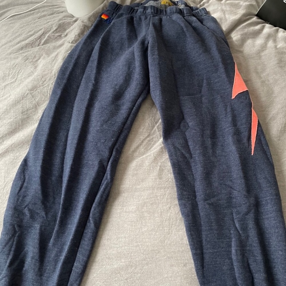 ISO aviator nation sweatpants with pink bolt M